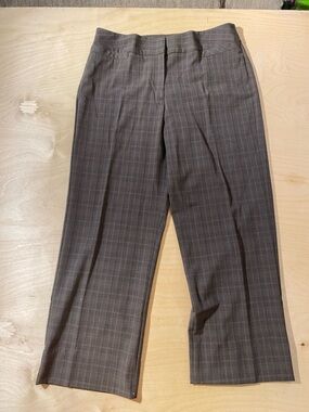 Ninety Brown Plaid Dress Pants 12 (RD)